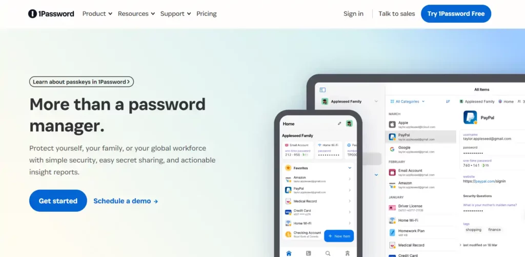 1-password home page - google password manager alternative