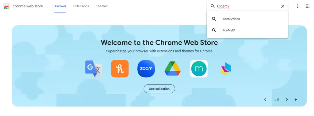 ChromeWebStore search HideMyID