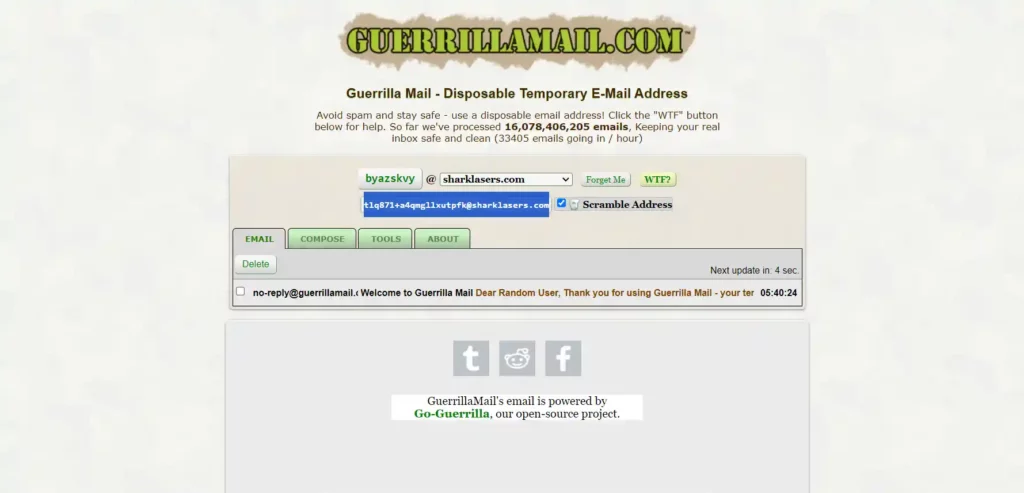 Guerrilla Mail - Disposable temporary email address - HideMyID