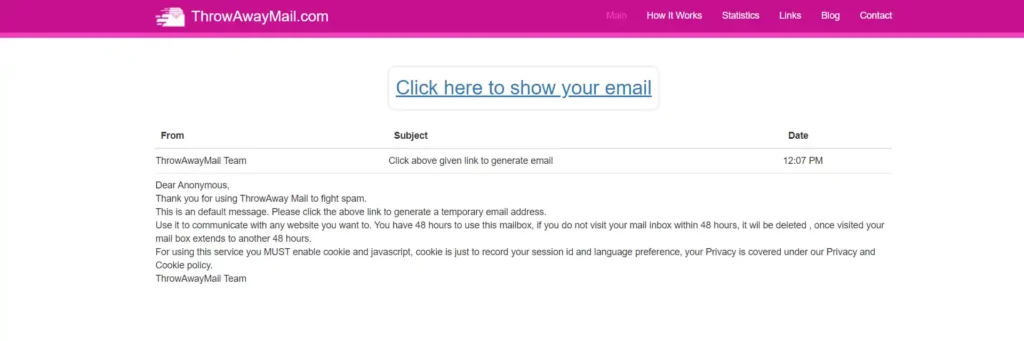 ThrowawayMail - Free disposable Email address